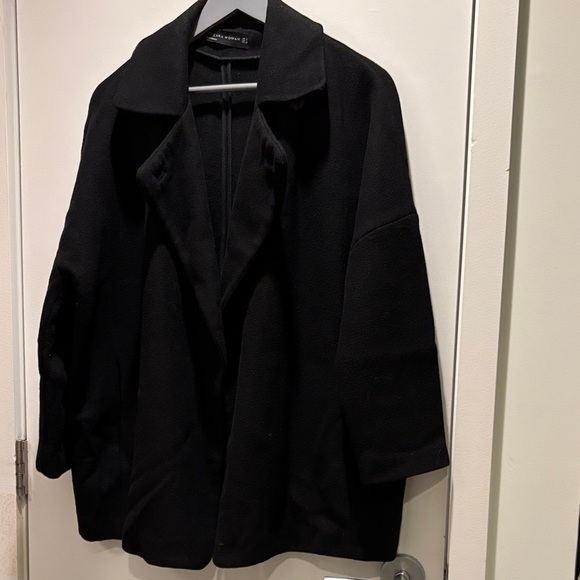Zara Elegant Black Women's Coat - Picture 2 of 7